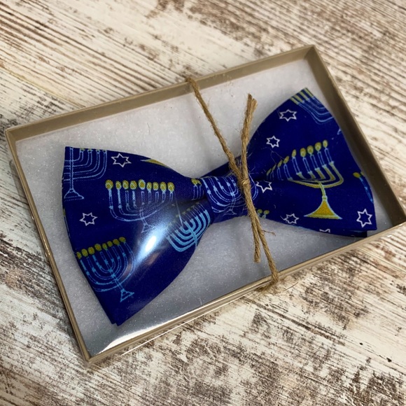 Hanukkah bow tie Star of David bow tie Hanukkah gift boys holiday tie blue tie - Picture 4 of 4